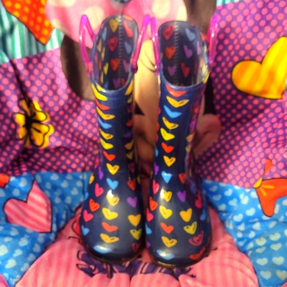 Youth Girls Heart Patterned Boots